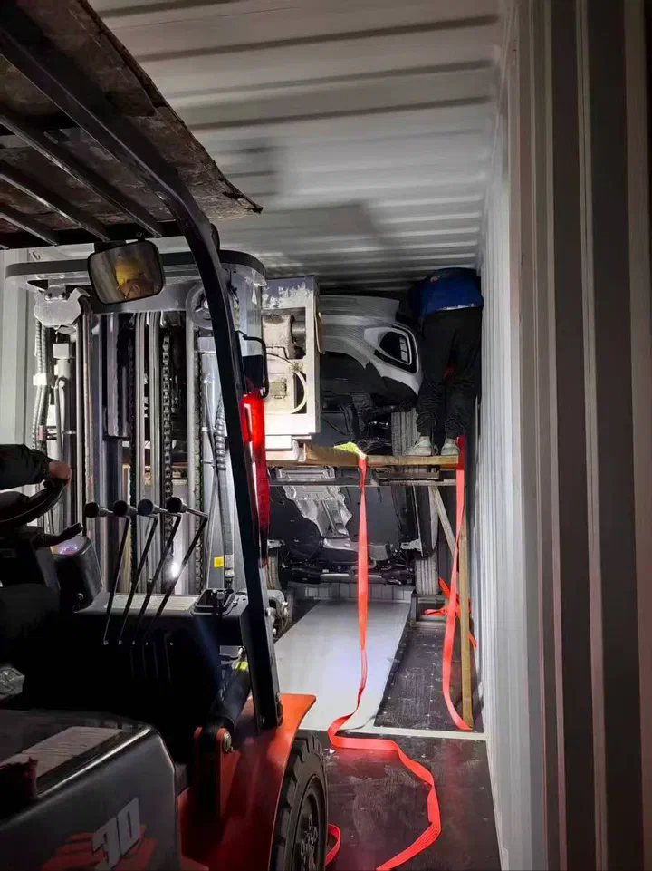 Vehicle loaded for shipment
